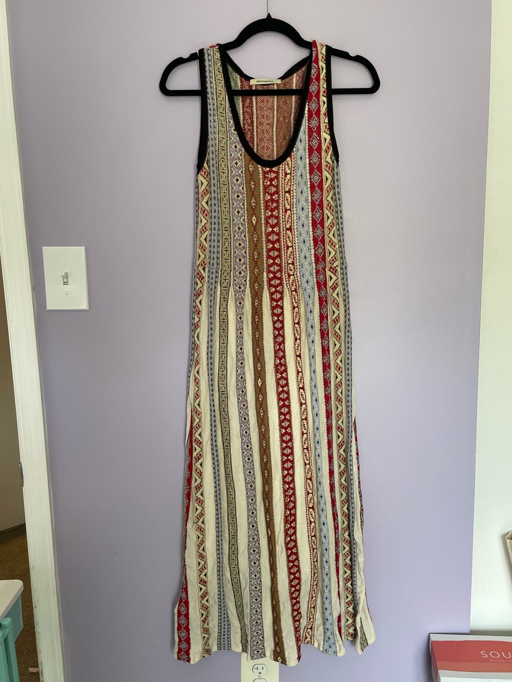 Aldomartins Boho Knit Striped Maxi Dress - Multicolor with Slip size XS